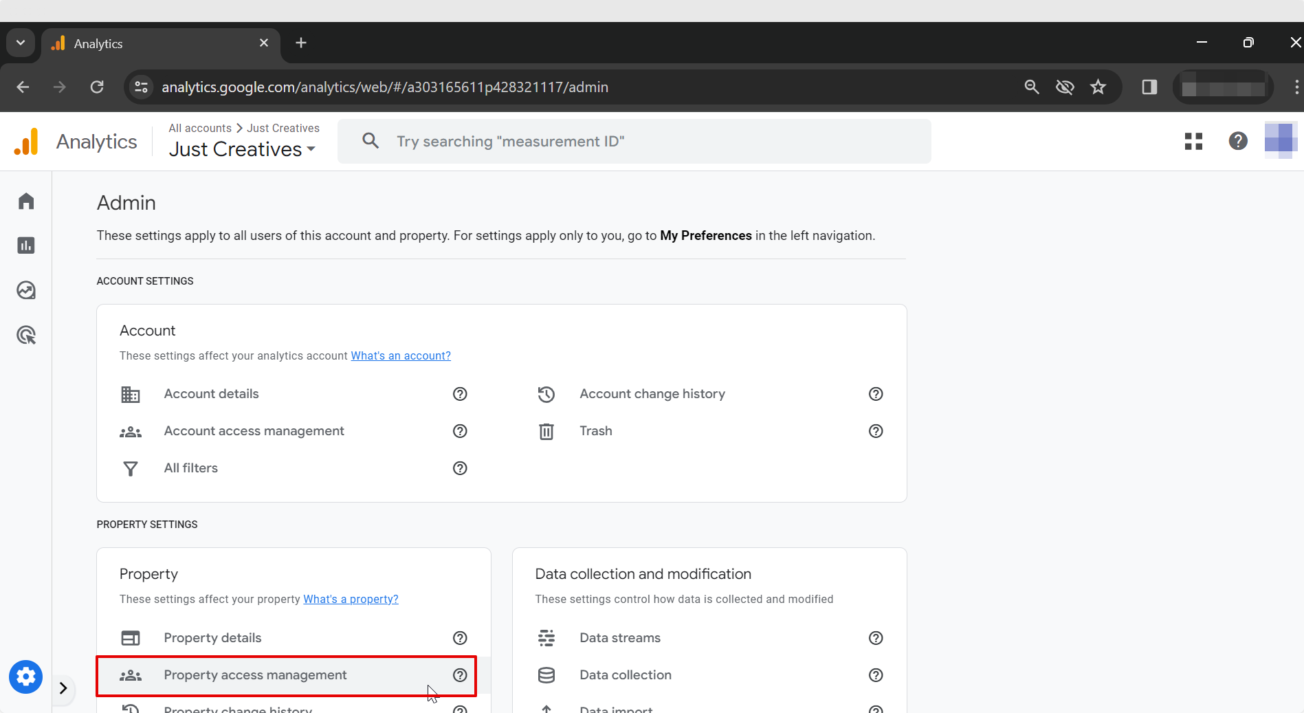 Property Access Management Option